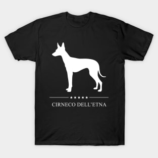 Cirneco dell'Etna Dog White Silhouette T-Shirt